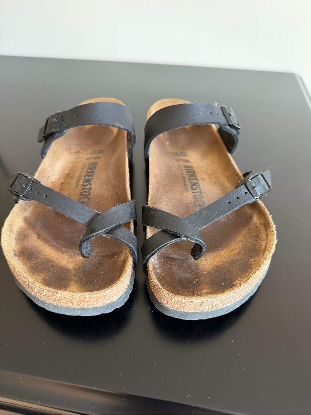 Birkenstock Black Strappy Toe-Loop Sandals - Women's